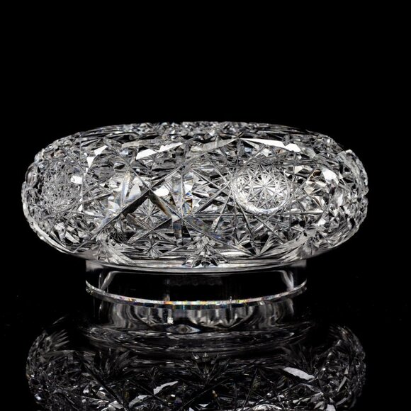 American Brilliant Cut Crystal Vanity Jar | Antique Collectible | Crystal Powder - Picture 2 of 8